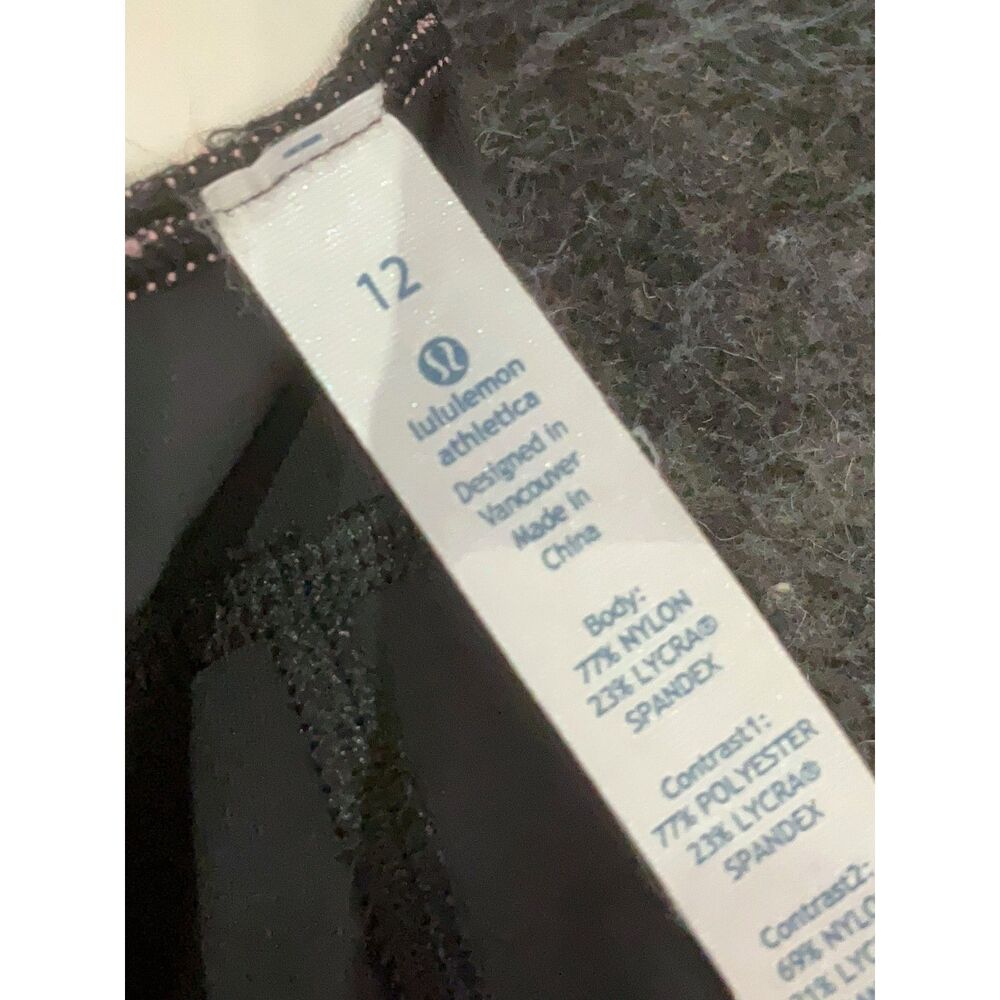 Lululemon Black Pink Cropped Capri Leggings Color Block Size 12 - Picture 6 of 7